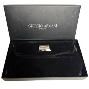 Giorgio Armani Perfumes Black Velvet Fold Clutch